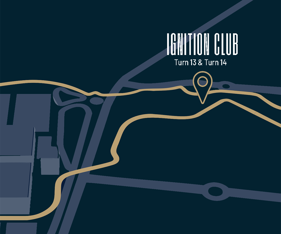 Ignition Club &mdash; localiza&ccedil;&atilde;o no circuito, entre as curvas 13 e 14