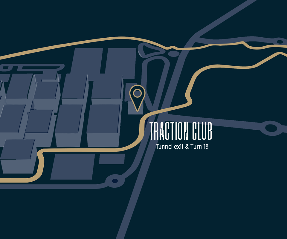 Traction Club &mdash; localiza&ccedil;&atilde;o no circuito, na sa&iacute;da do t&uacute;nel e curva 18